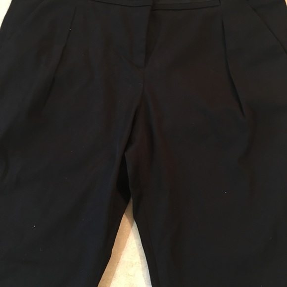 Lands’end Black Wider Leg Pants Pockets Pleats - Picture 3 of 8